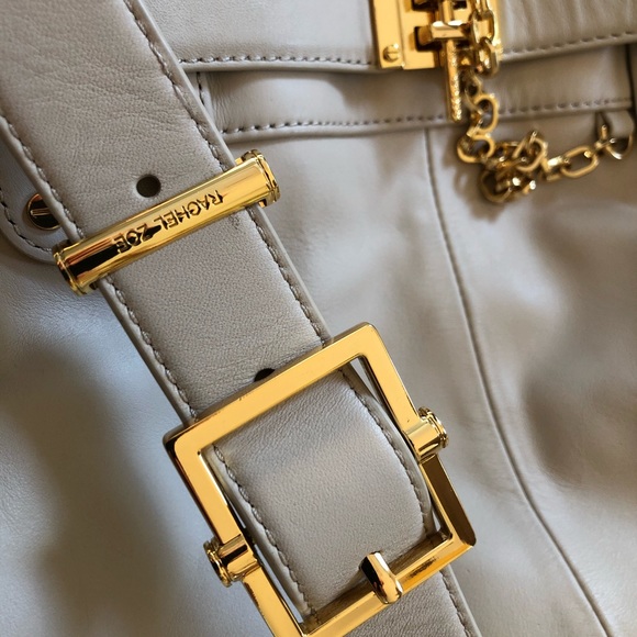 Rachel Zoe Cream Leather Gold Shoulder Bag - Picture 11 of 14